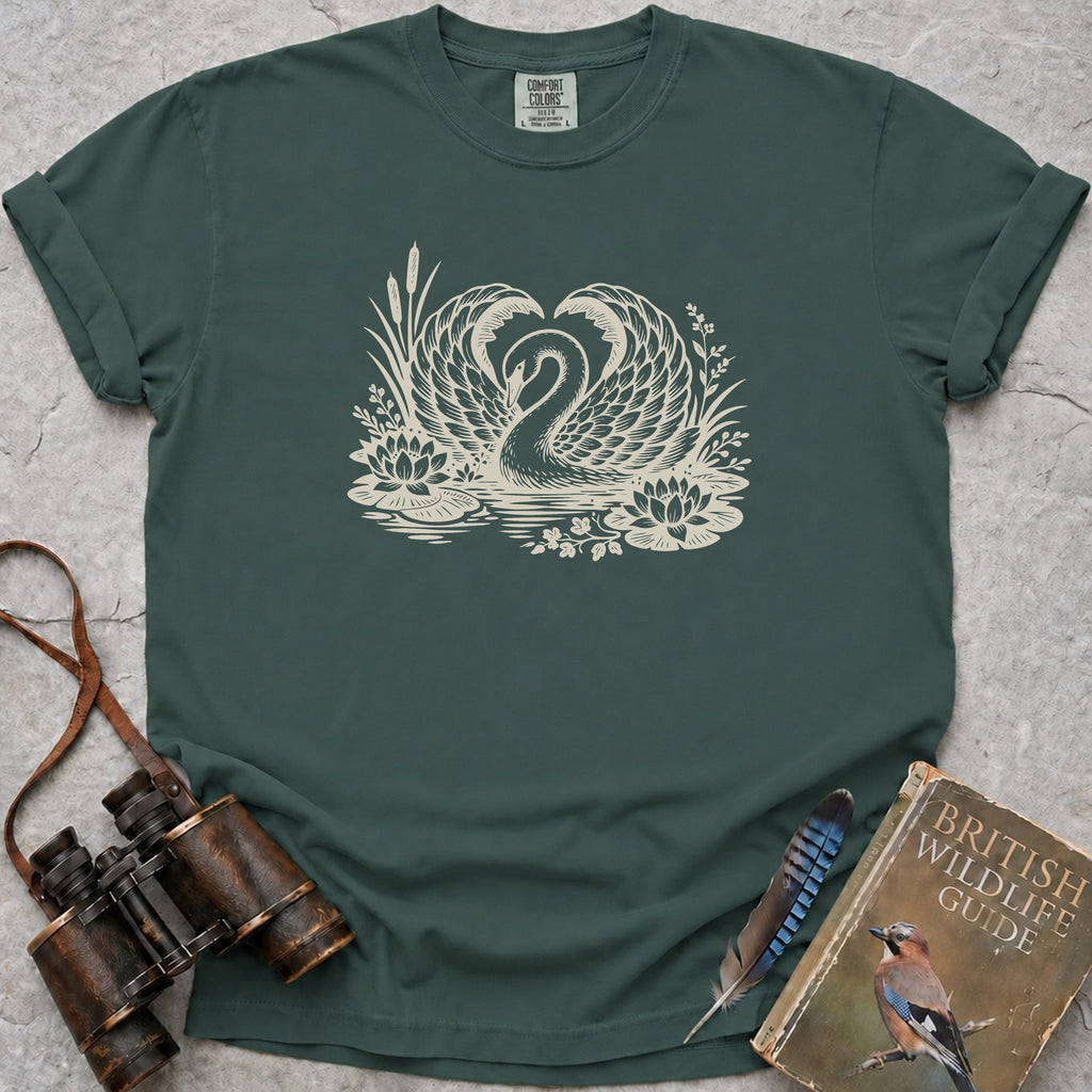 Swan Heart T-Shirt — blue spruce