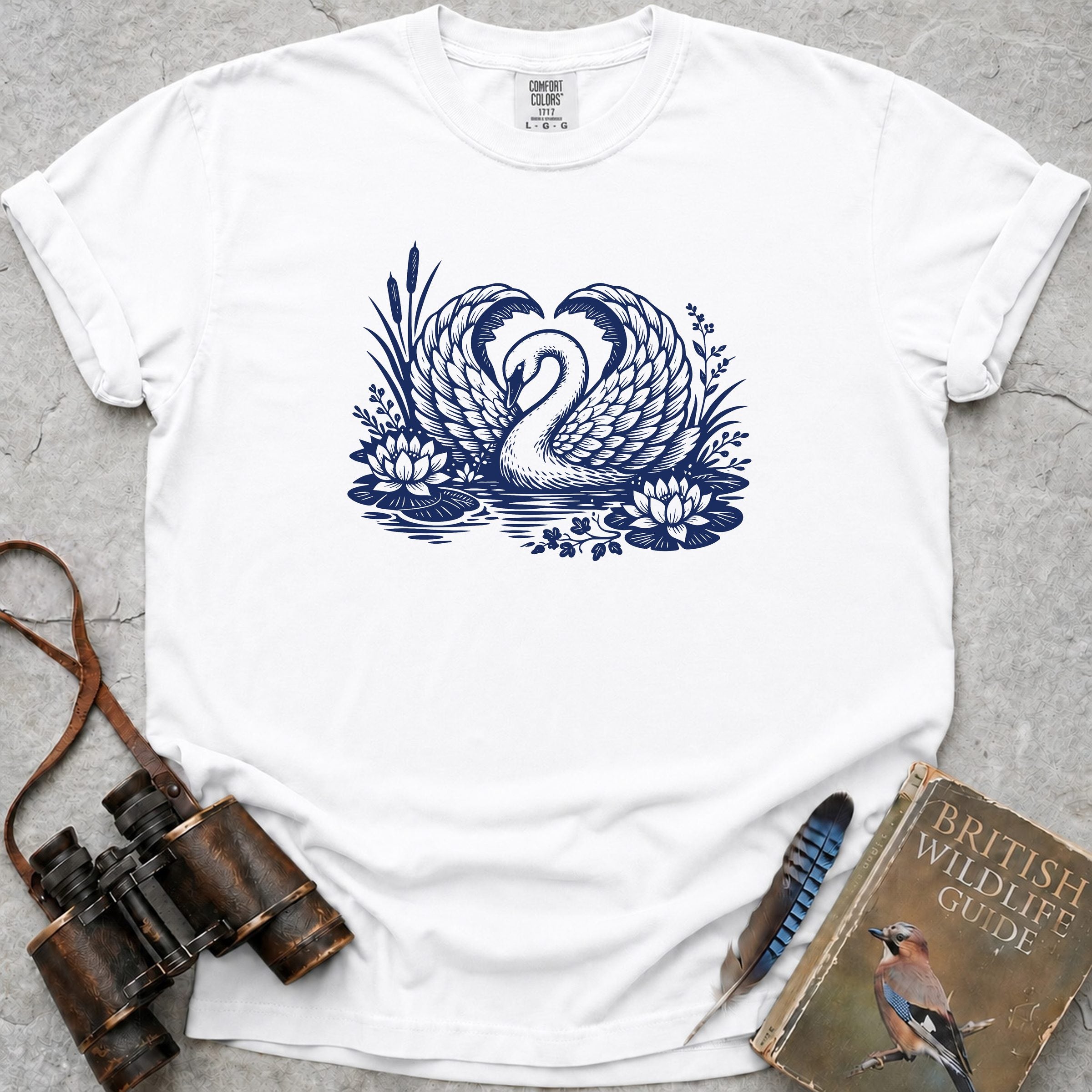 Swan Heart T-Shirt — white