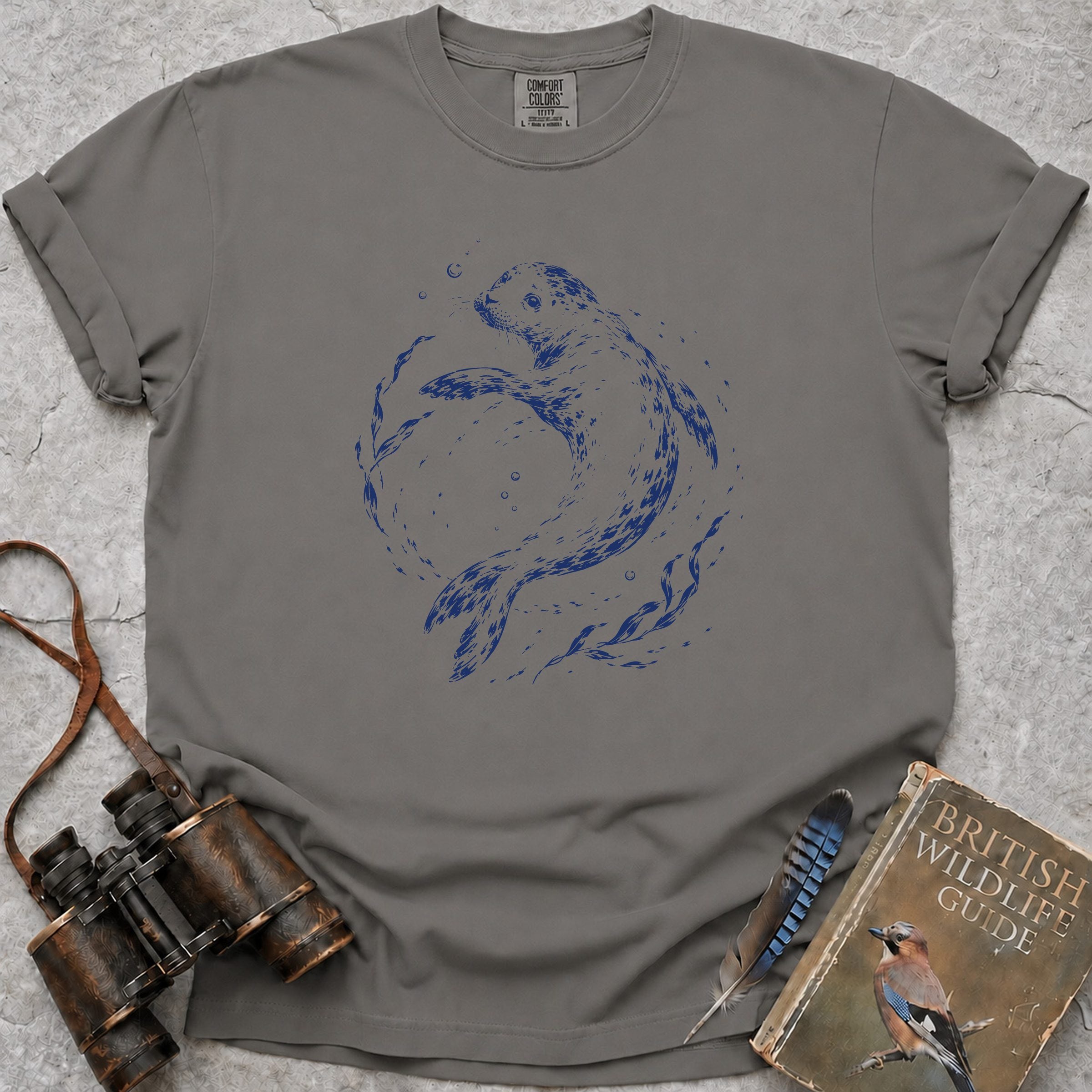 Swirly Seal T-Shirt — grey