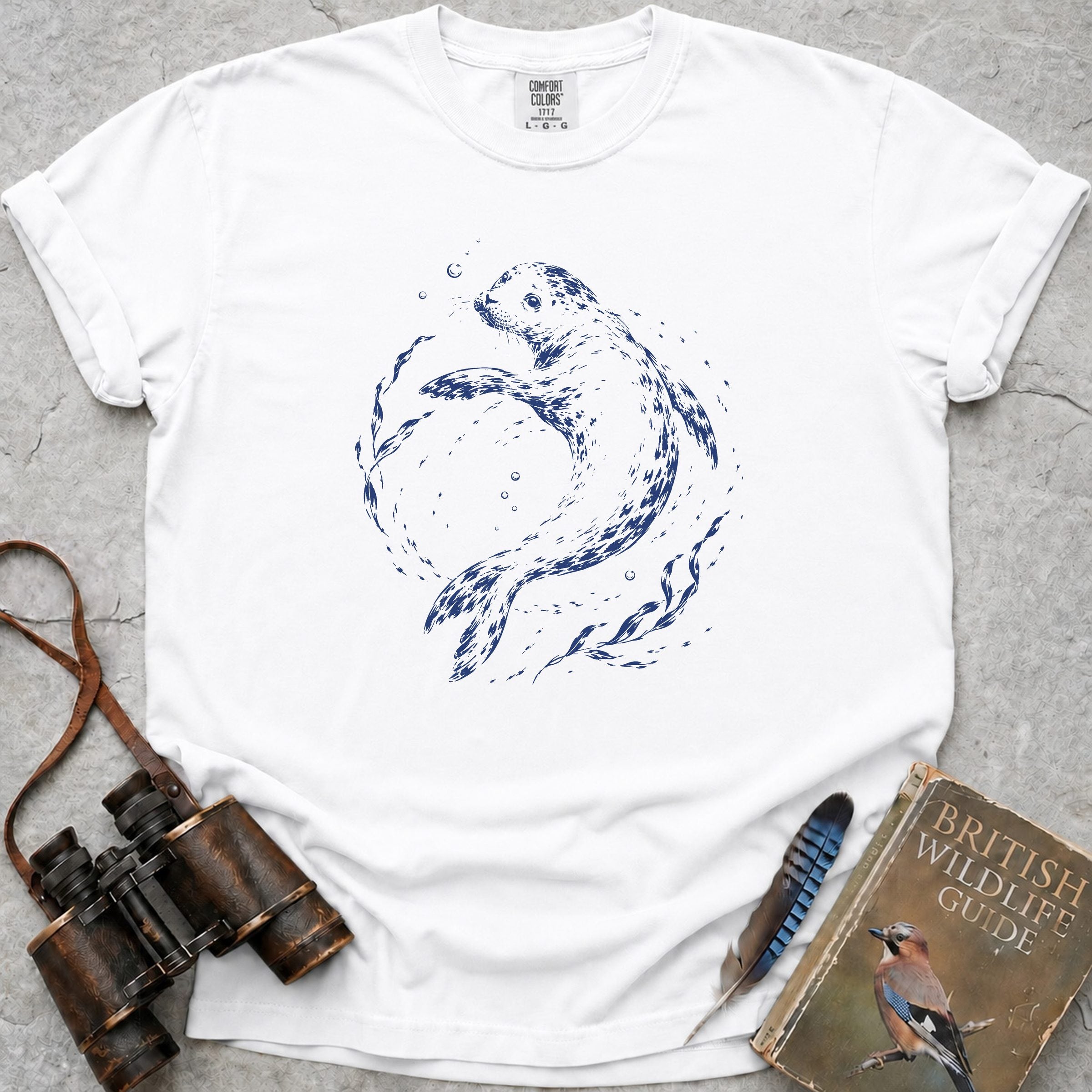 Swirly Seal T-Shirt — white