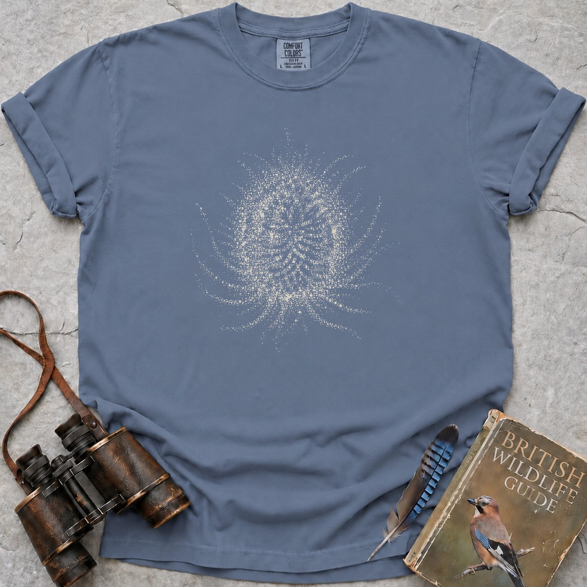 Teasel Detail T-Shirt — blue jean
