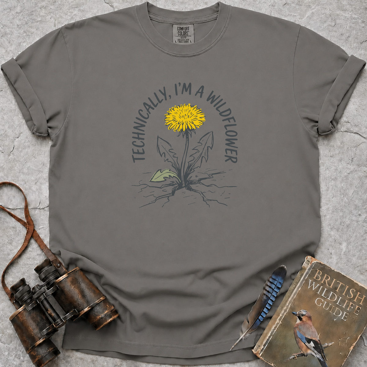 Technically I'm A Wildflower T-Shirt — grey