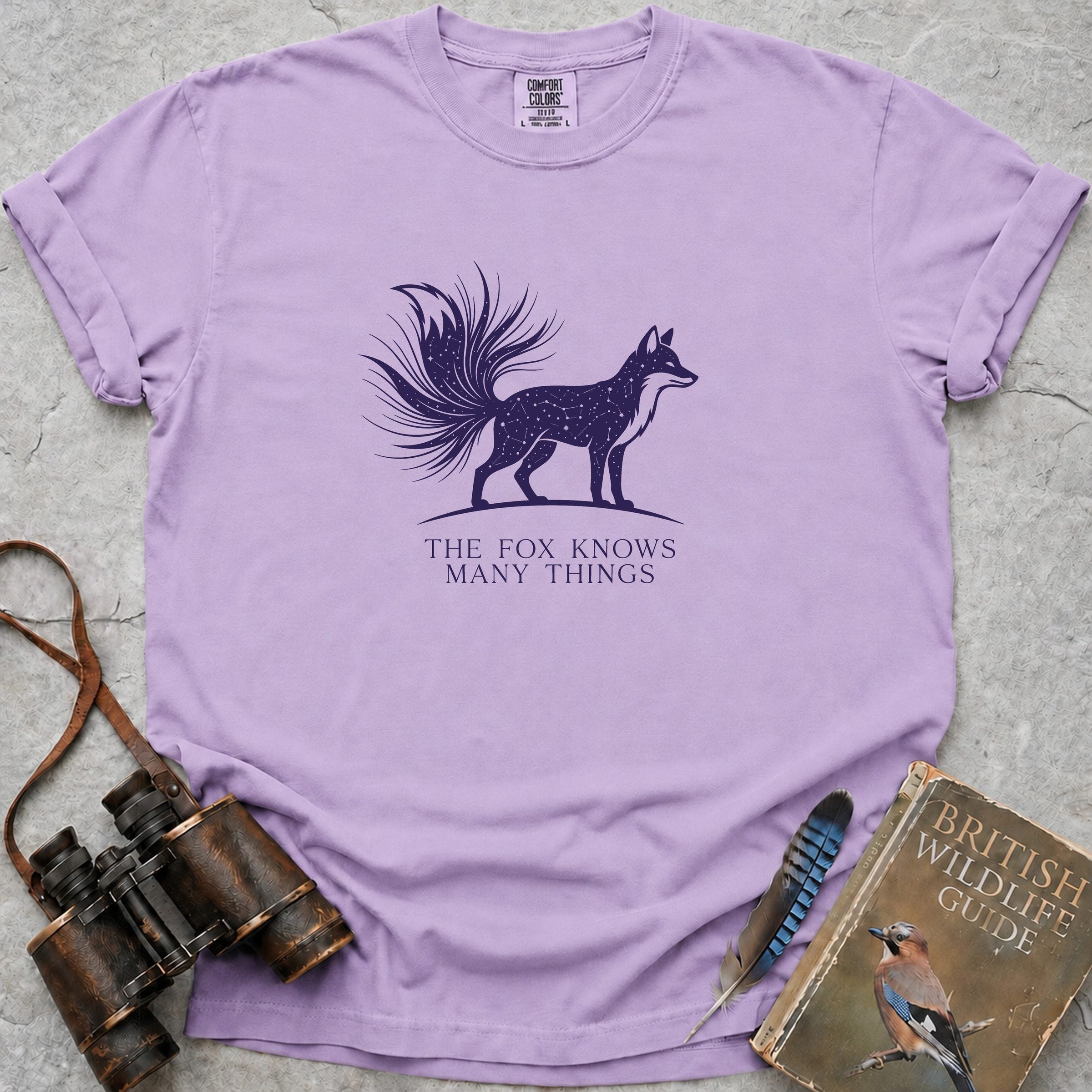 The Fox Knows Many Things Celestial T-Shirt — orchid