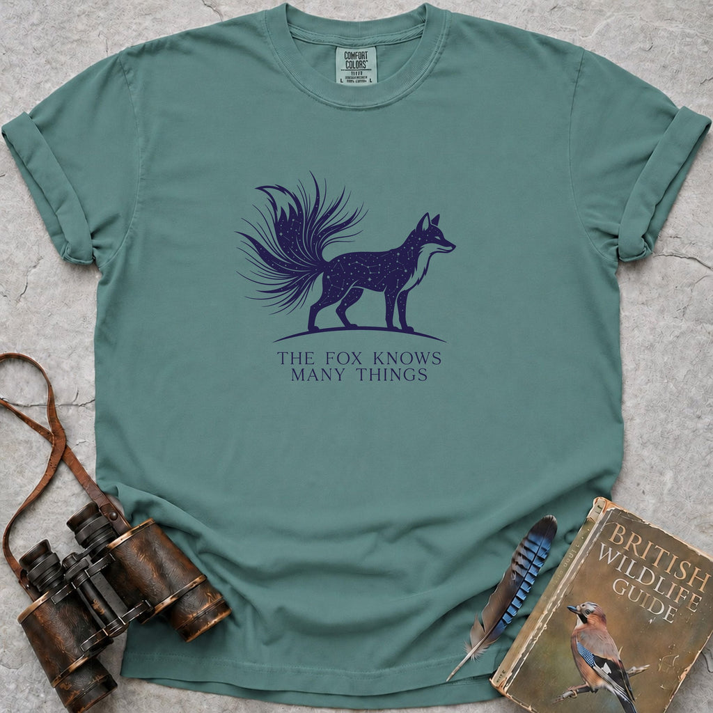 The Fox Knows Many Things Celestial T-Shirt — seafoam