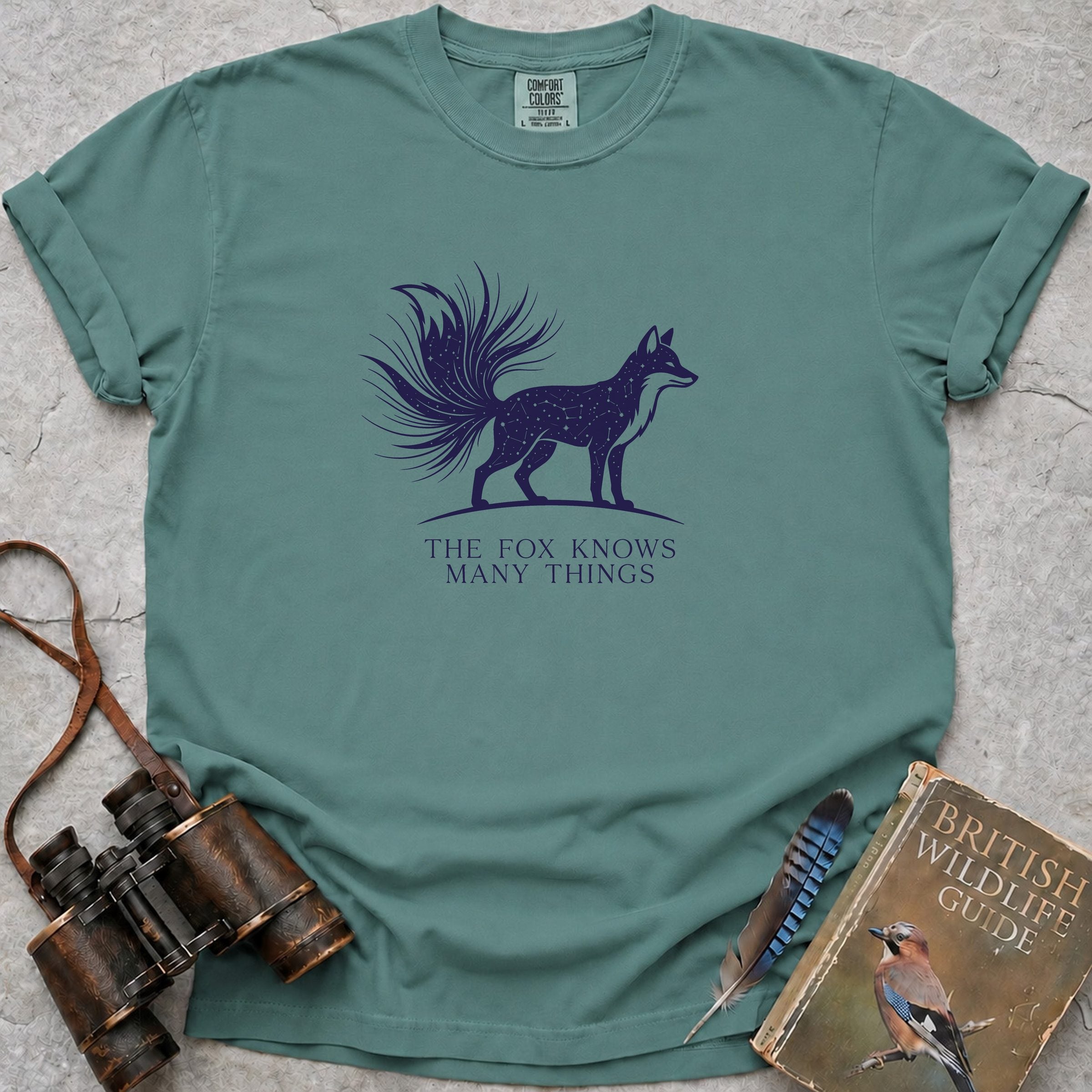 The Fox Knows Many Things Celestial T-Shirt — seafoam