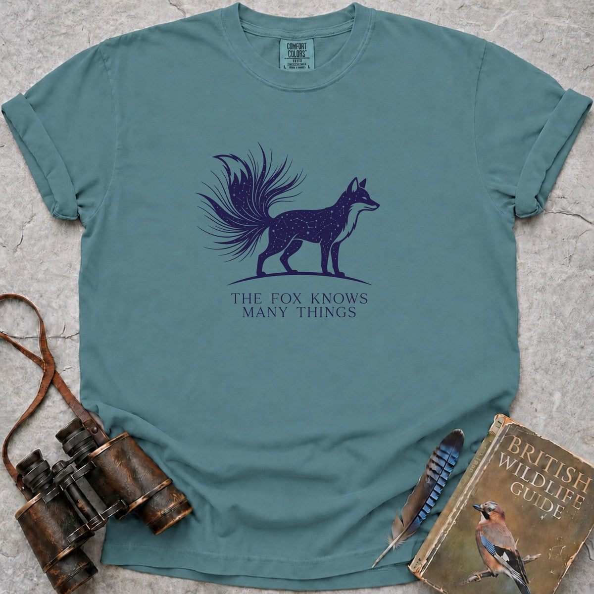 The Fox Knows Many Things Celestial T-Shirt — seafoam