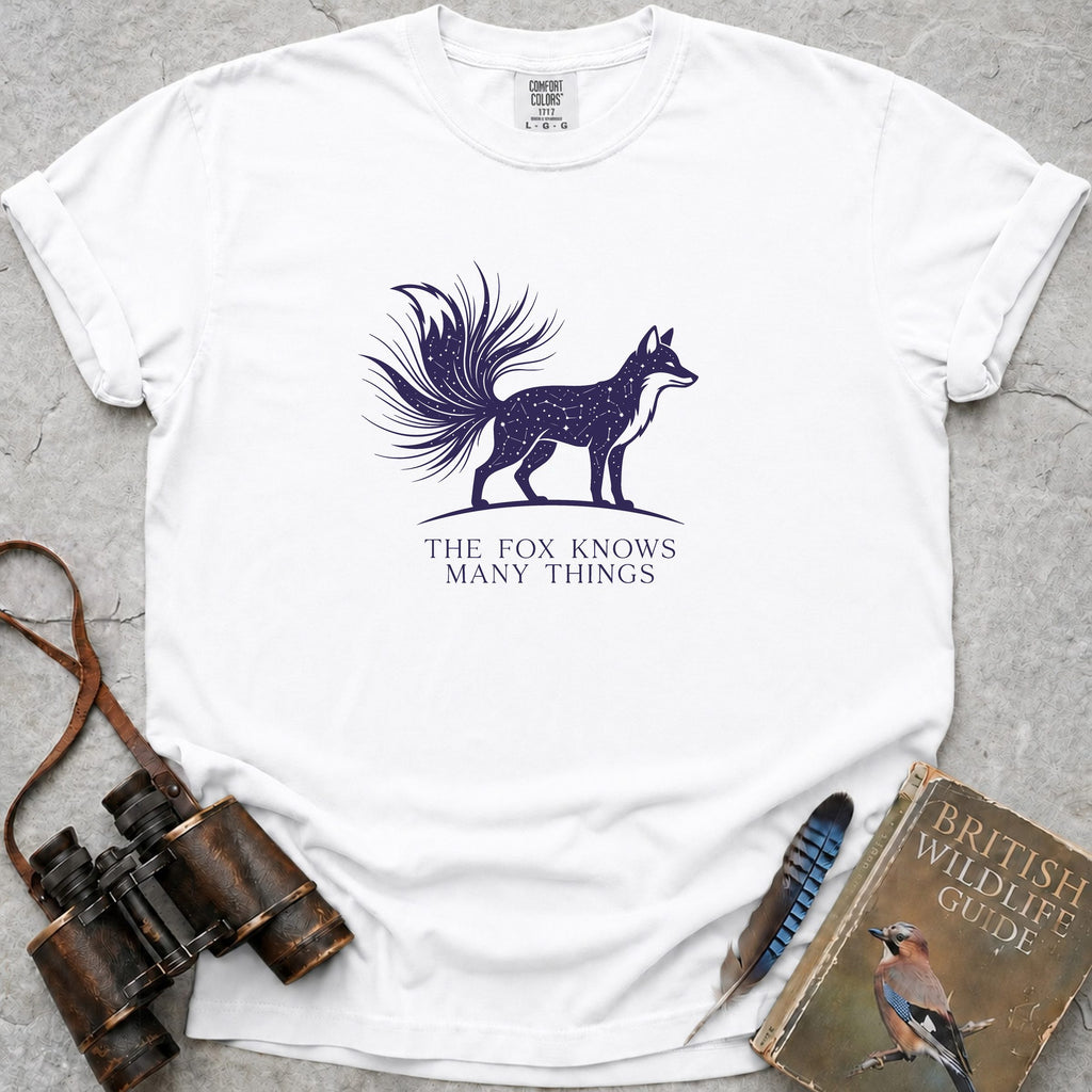The Fox Knows Many Things Celestial T-Shirt — white