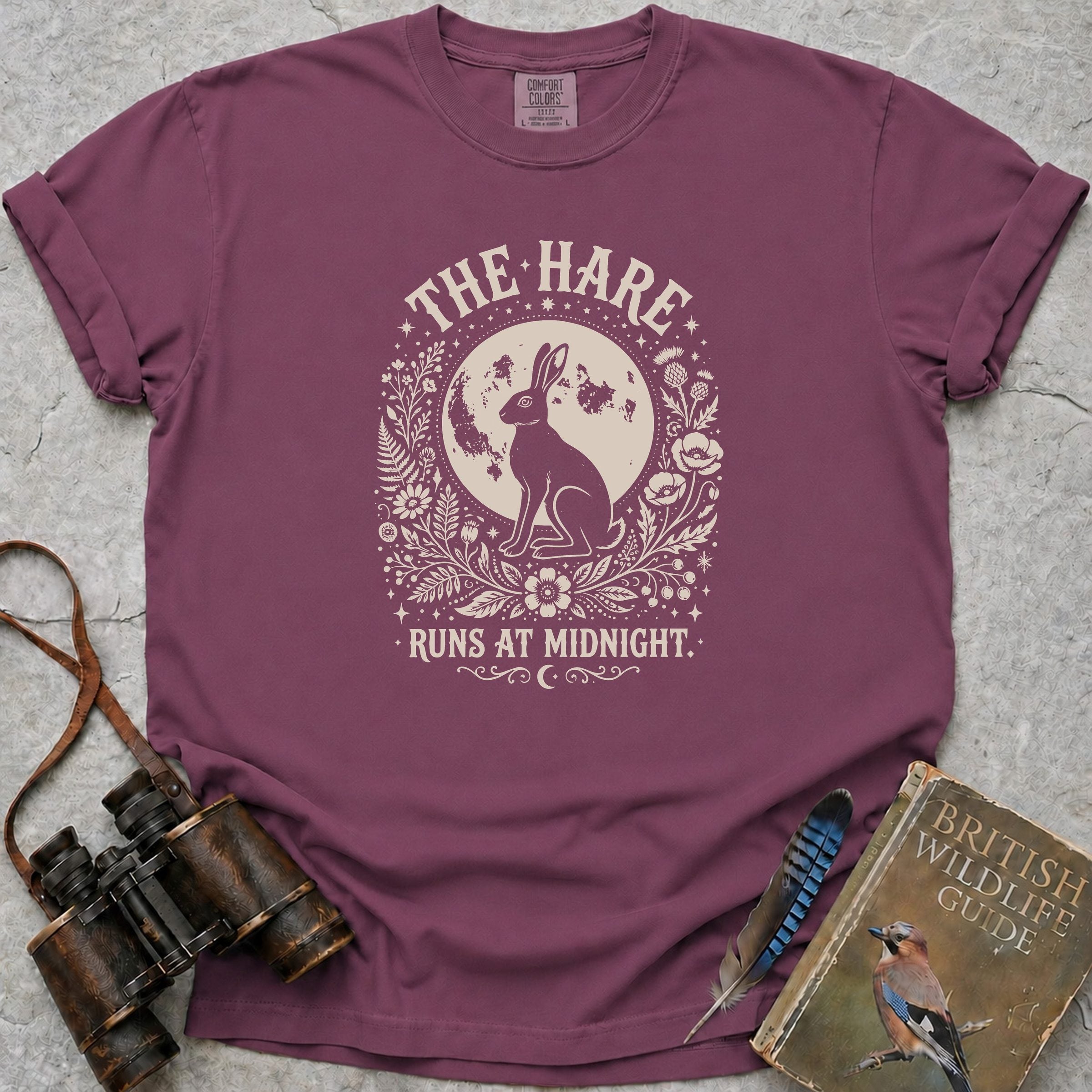 The Hare Runs At Midnight T-Shirt — berry