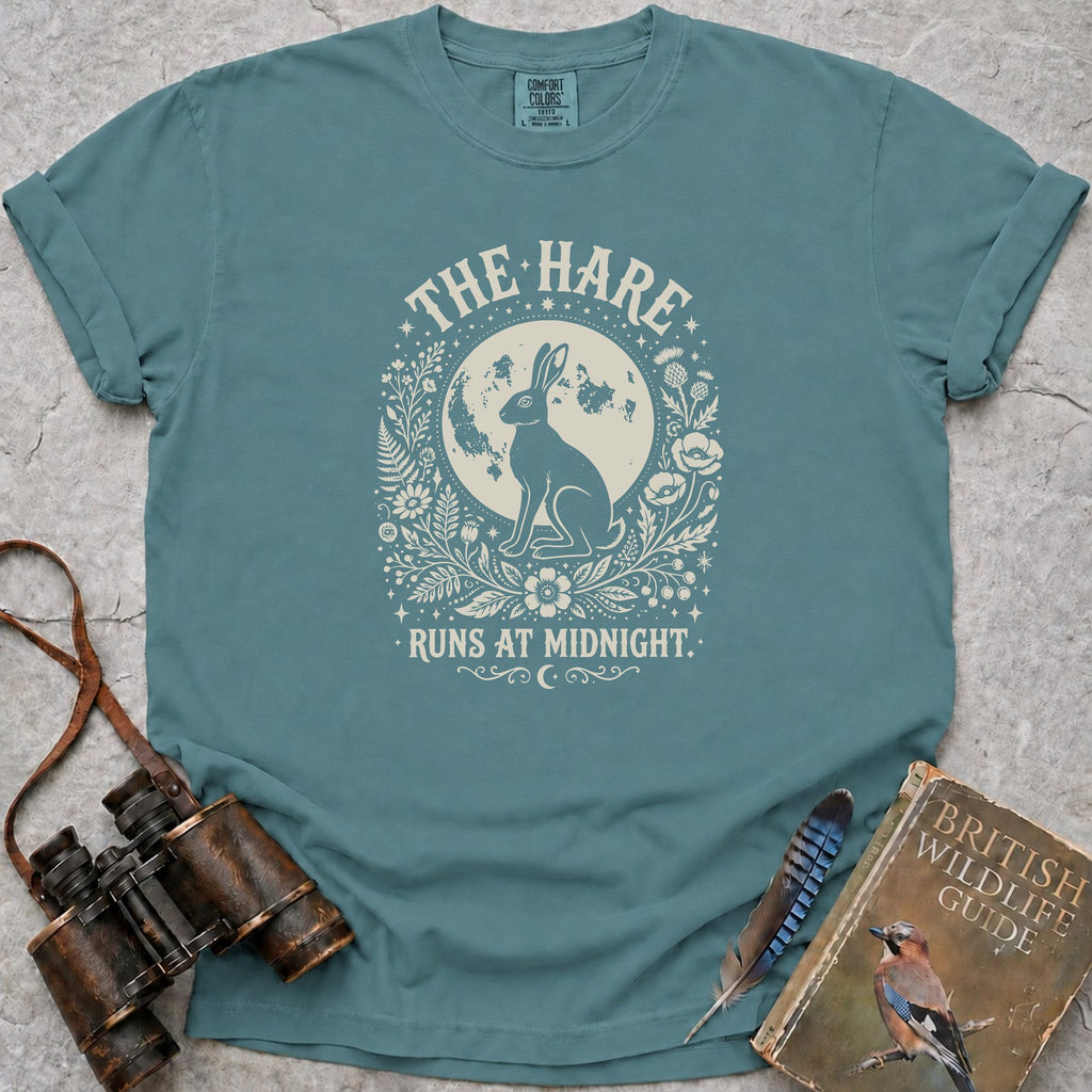 The Hare Runs At Midnight T-Shirt — seafoam