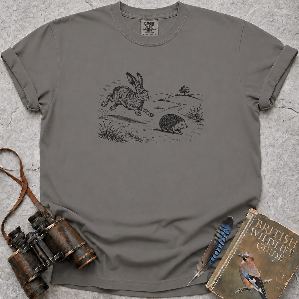 The Hedgehog And The Hare T-Shirt — grey