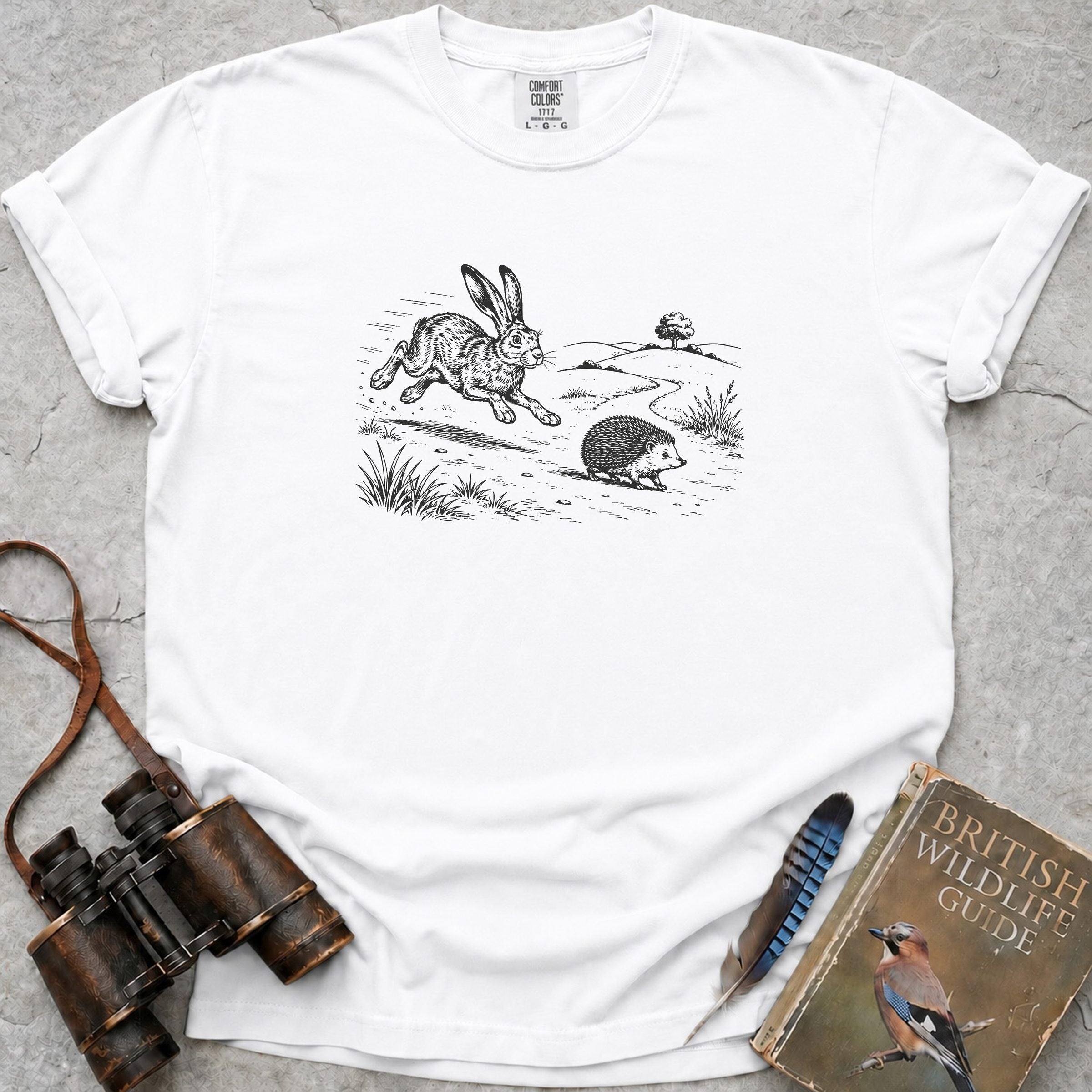 The Hedgehog And The Hare T-Shirt — white