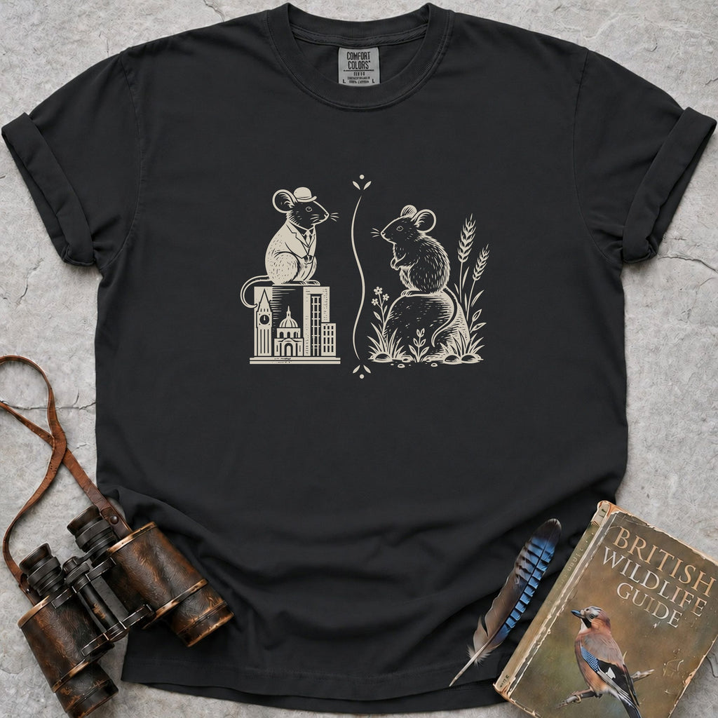 The Town Mouse & The Country Mouse T-Shirt — black