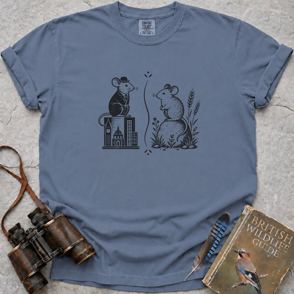 The Town Mouse & The Country Mouse T-Shirt — blue jean