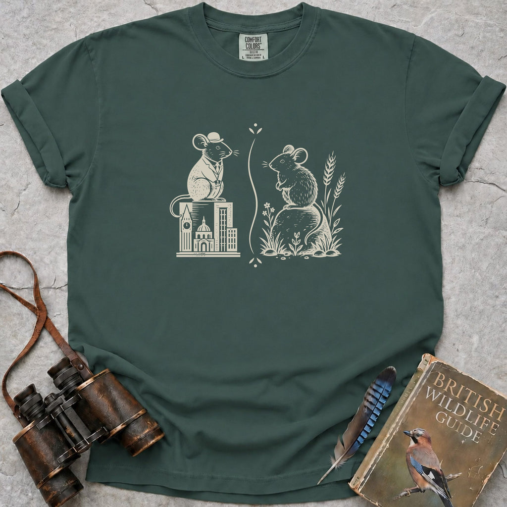 The Town Mouse & The Country Mouse T-Shirt — blue spruce