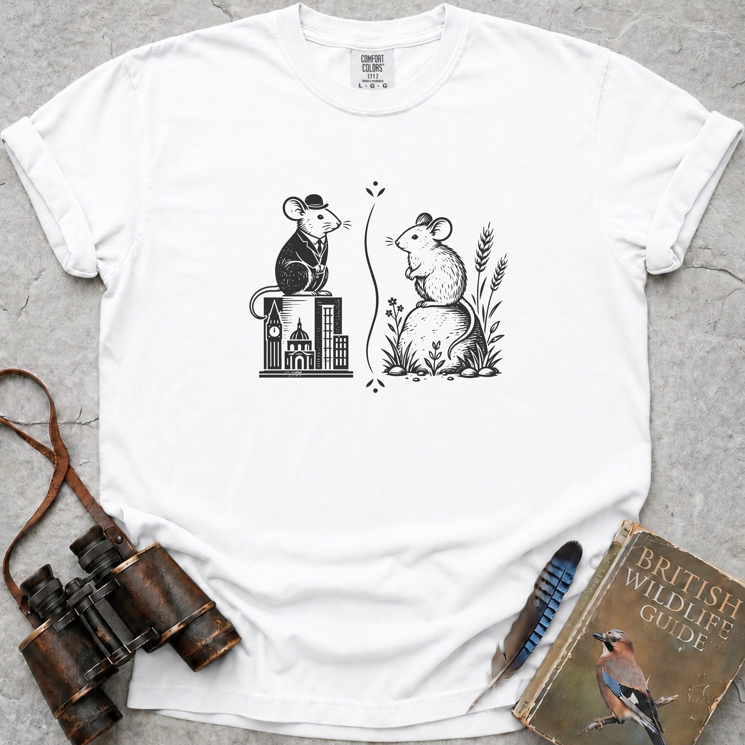The Town Mouse & The Country Mouse T-Shirt — white