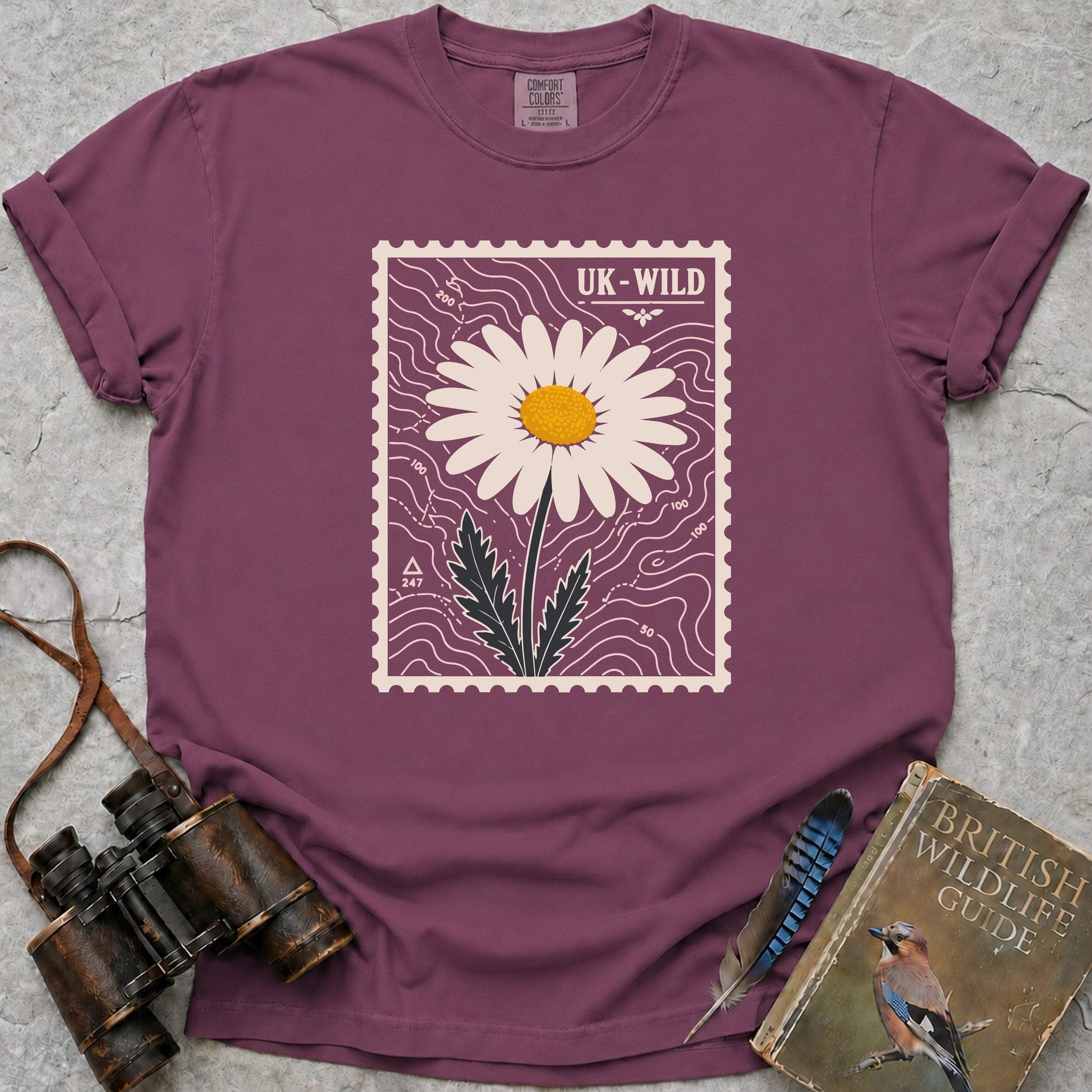 UK Wild Postage Stamp T-Shirt — berry