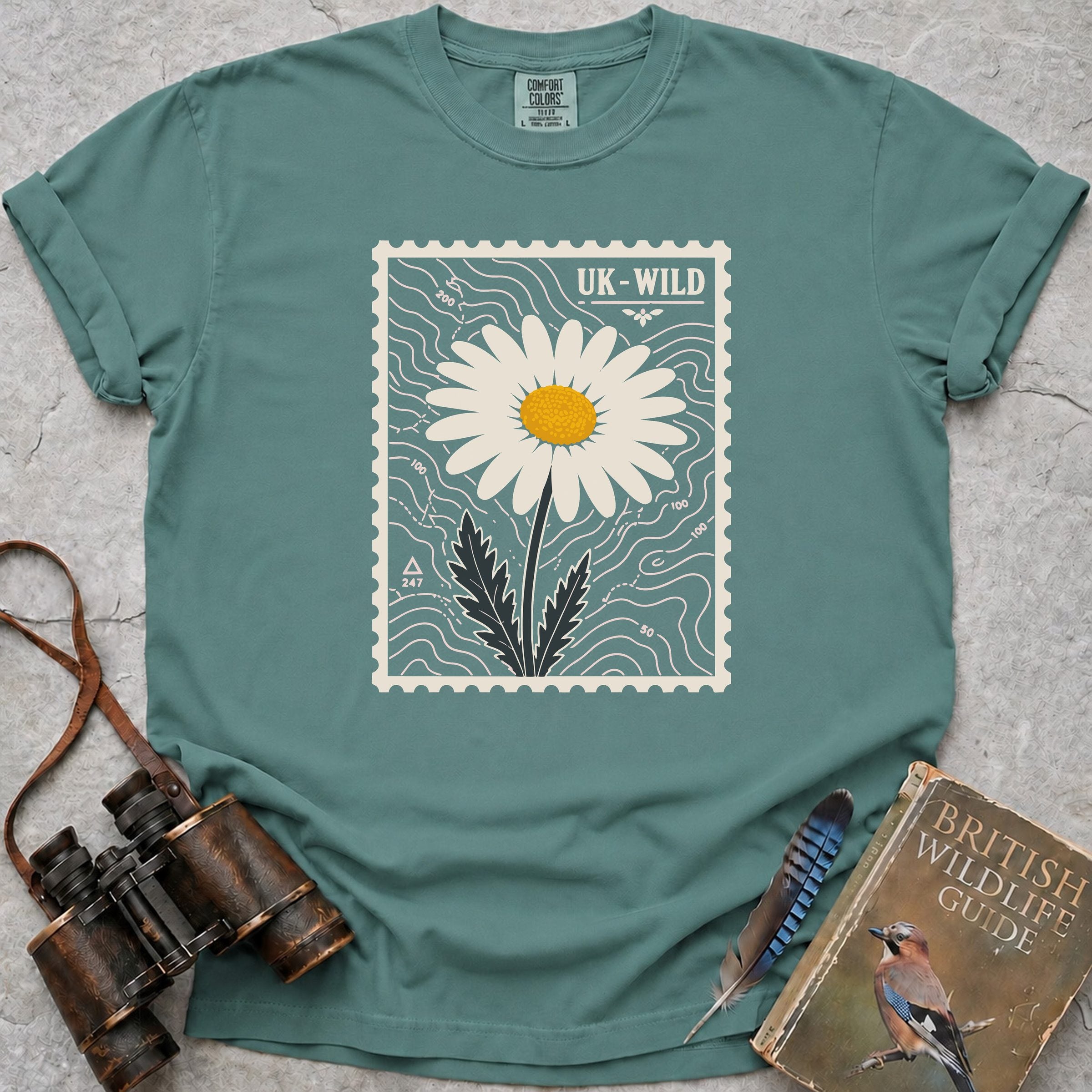 UK Wild Postage Stamp T-Shirt — seafoam