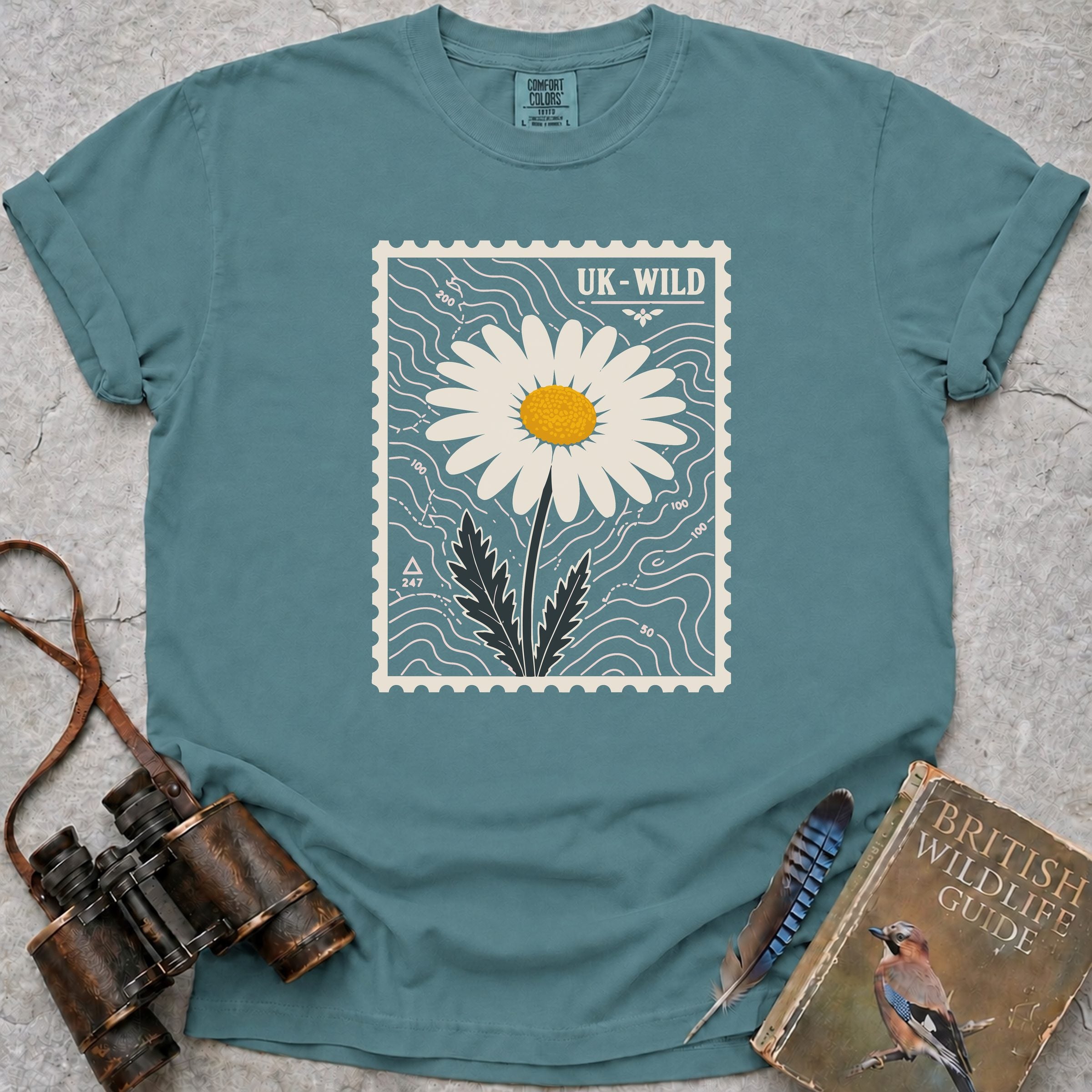 UK Wild Postage Stamp T-Shirt — seafoam