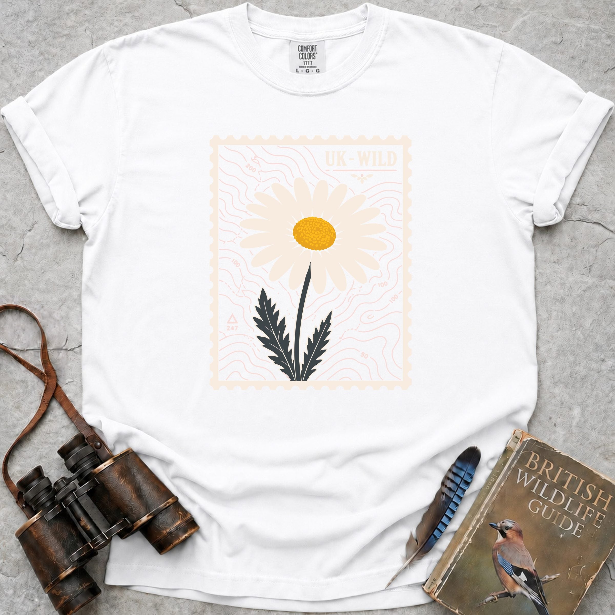 UK Wild Postage Stamp T-Shirt — white