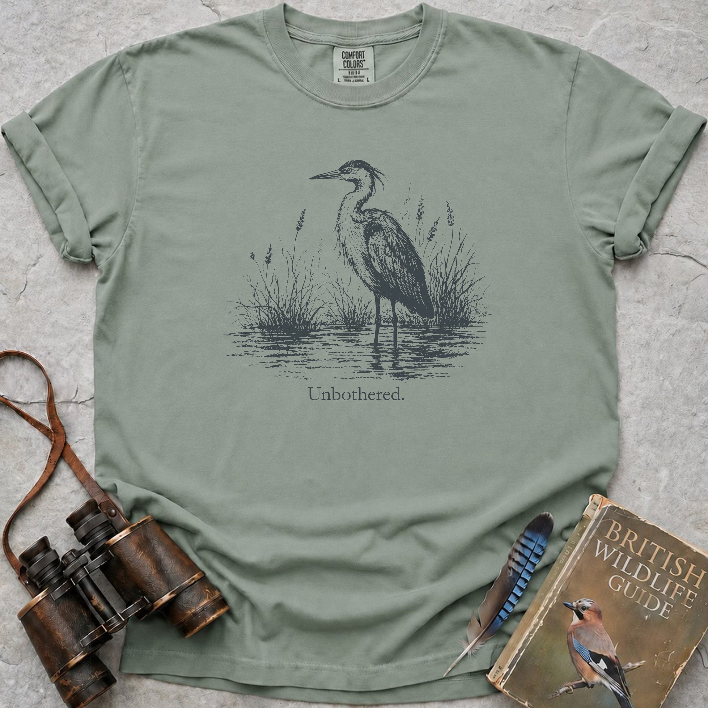 Unbothered Heron T-Shirt — bay