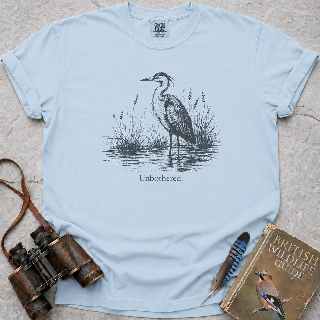 Unbothered Heron T-Shirt — chambray