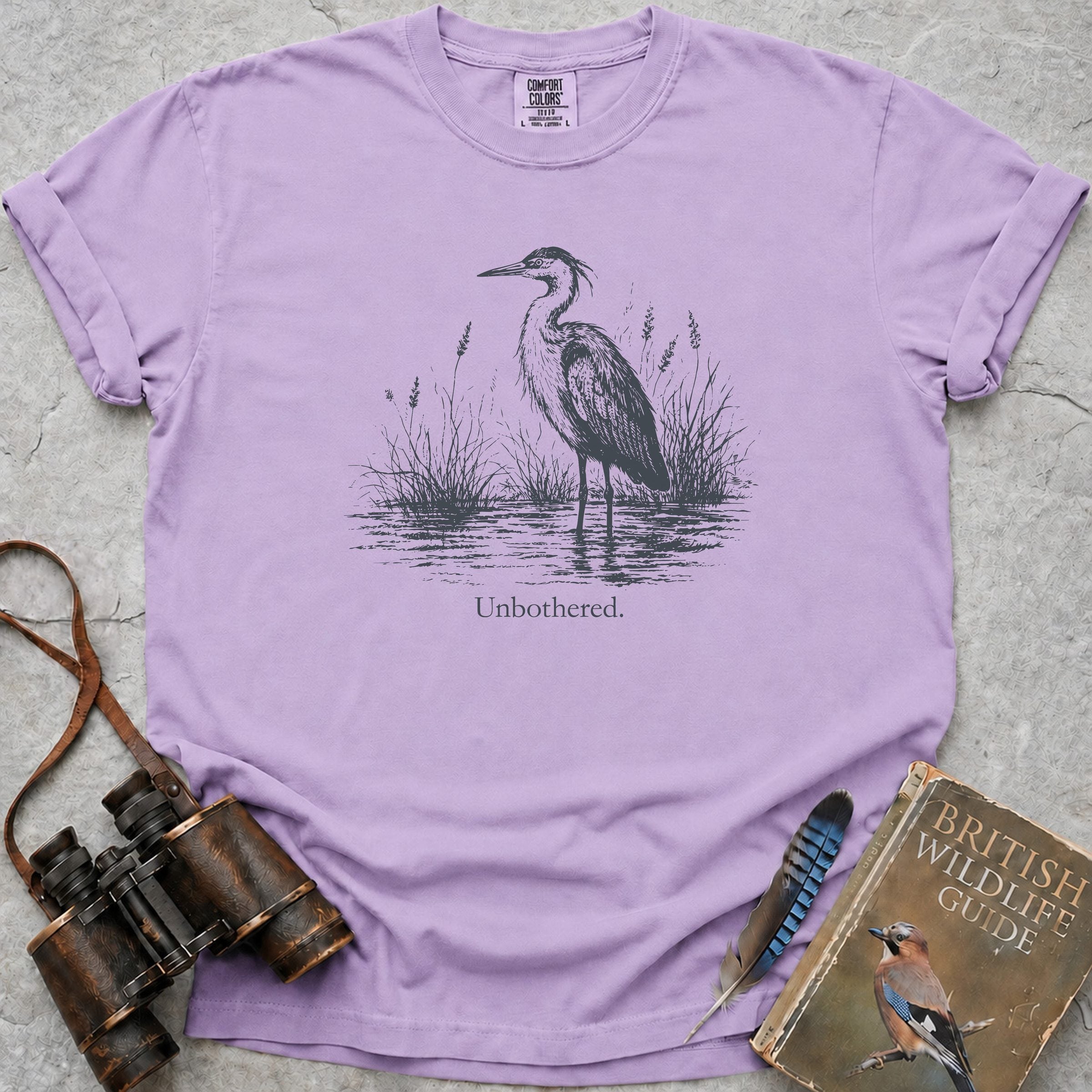 Unbothered Heron T-Shirt — orchid