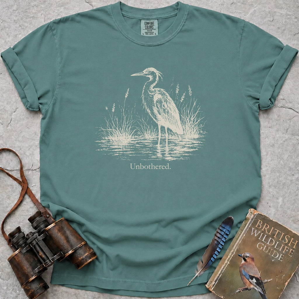 Unbothered Heron T-Shirt — seafoam