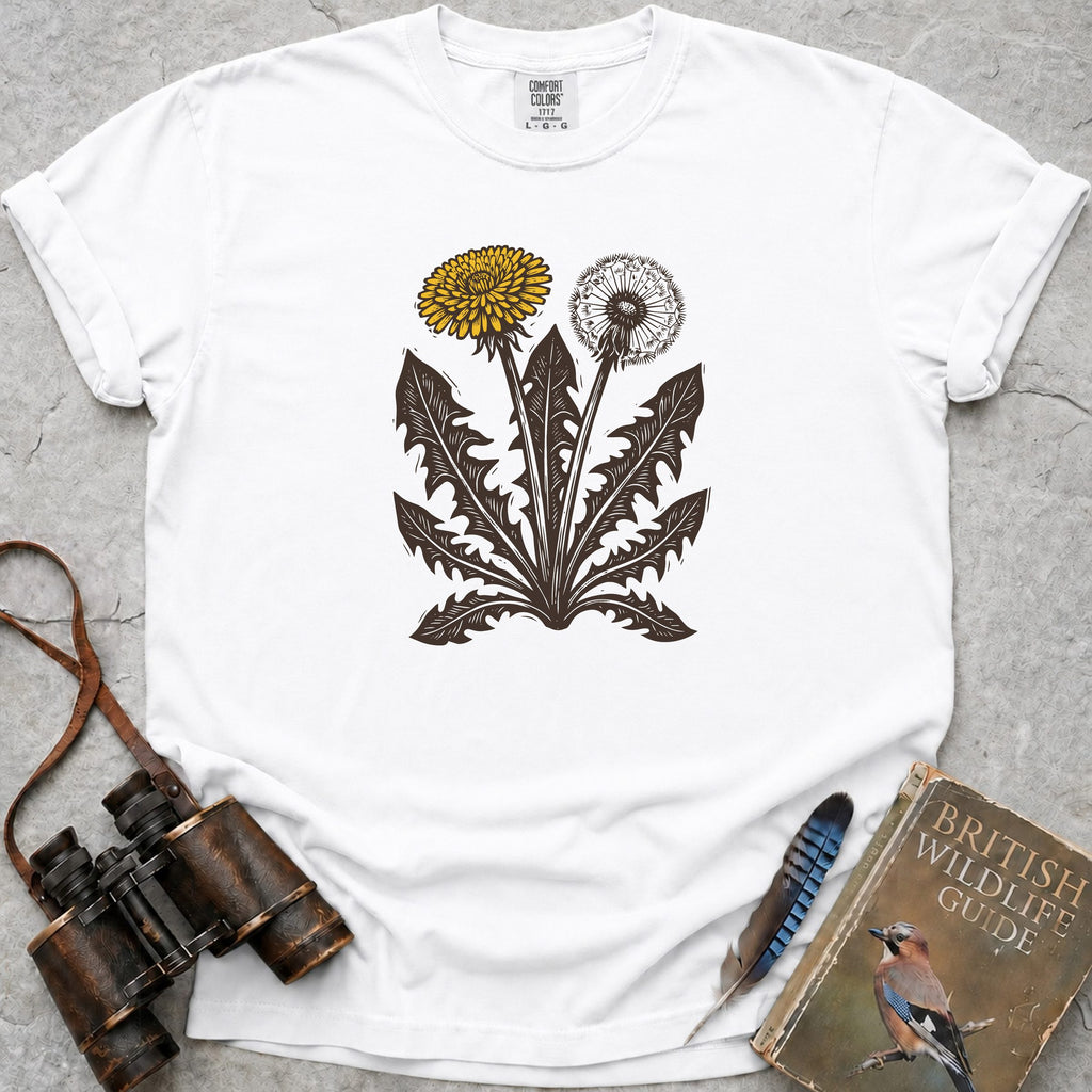 Vintage Dandelion Duo T-Shirt — white