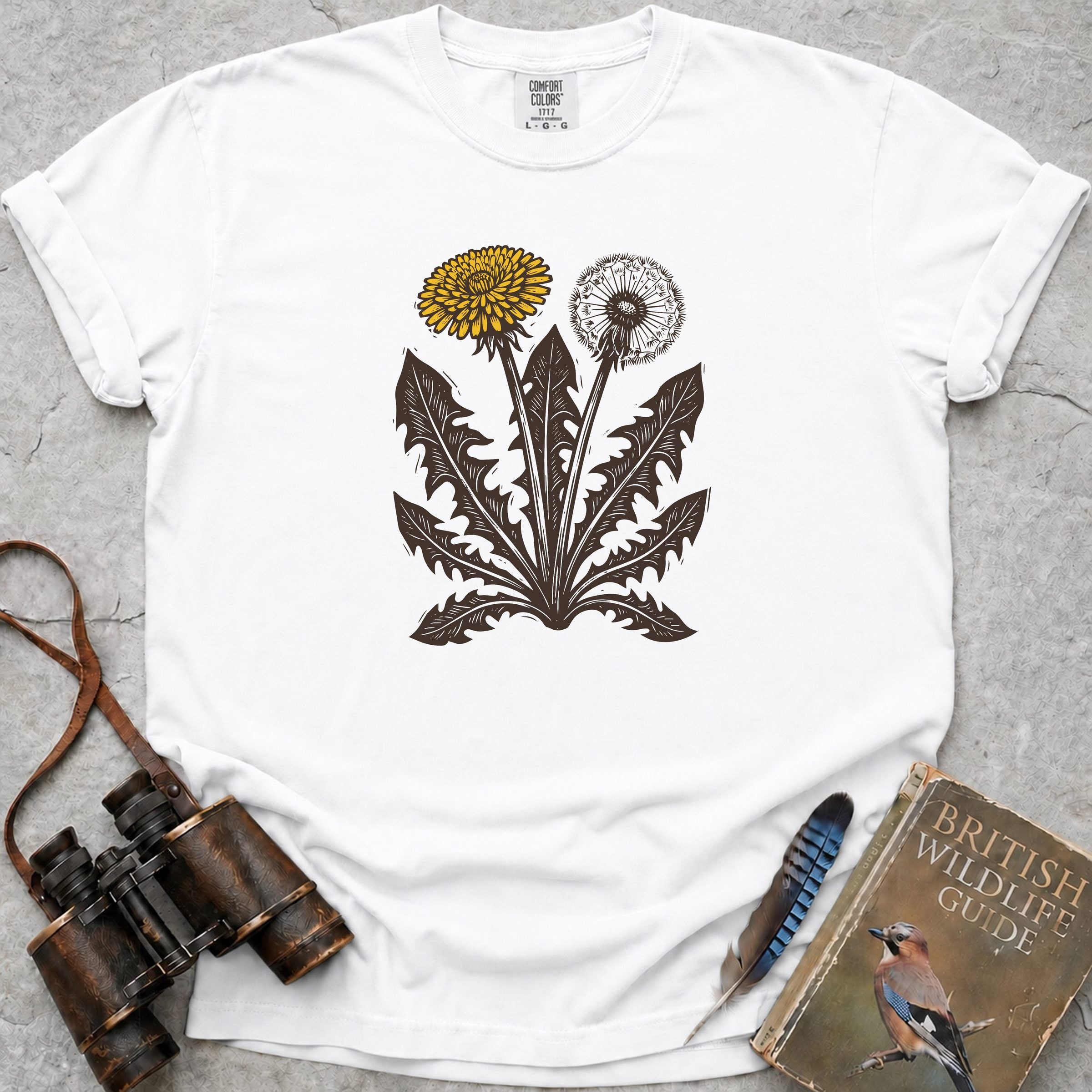 Vintage Dandelion Duo T-Shirt — white