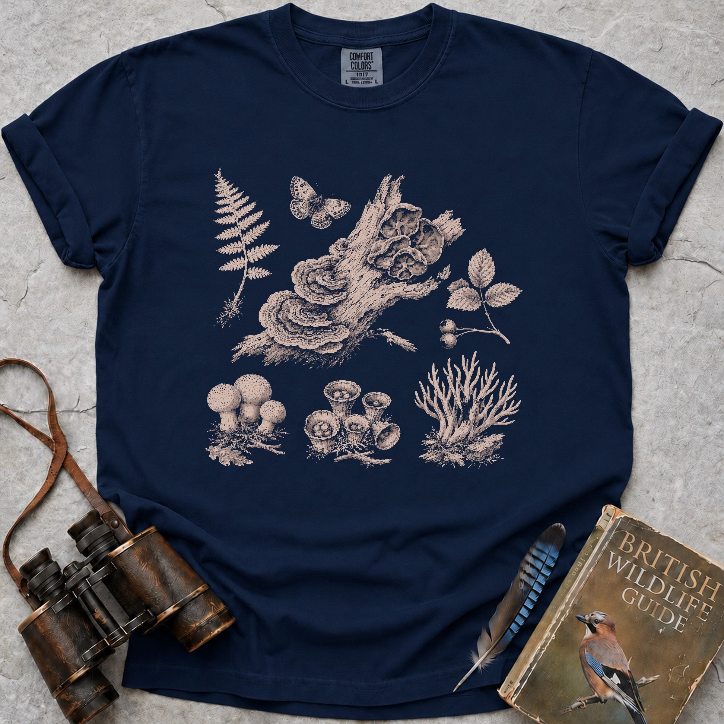 vintage-fungi-naturalist-plate — true navy