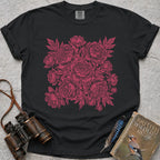 Vintage Peonies T-Shirt — black