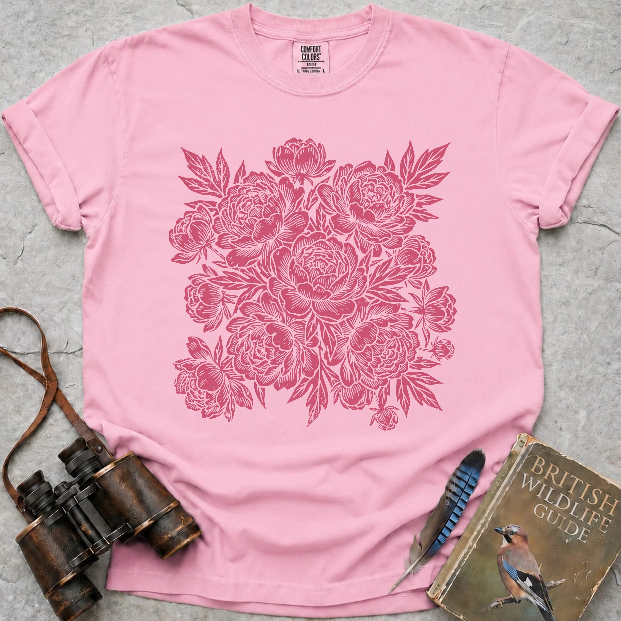 Vintage Peonies T-Shirt — blossom