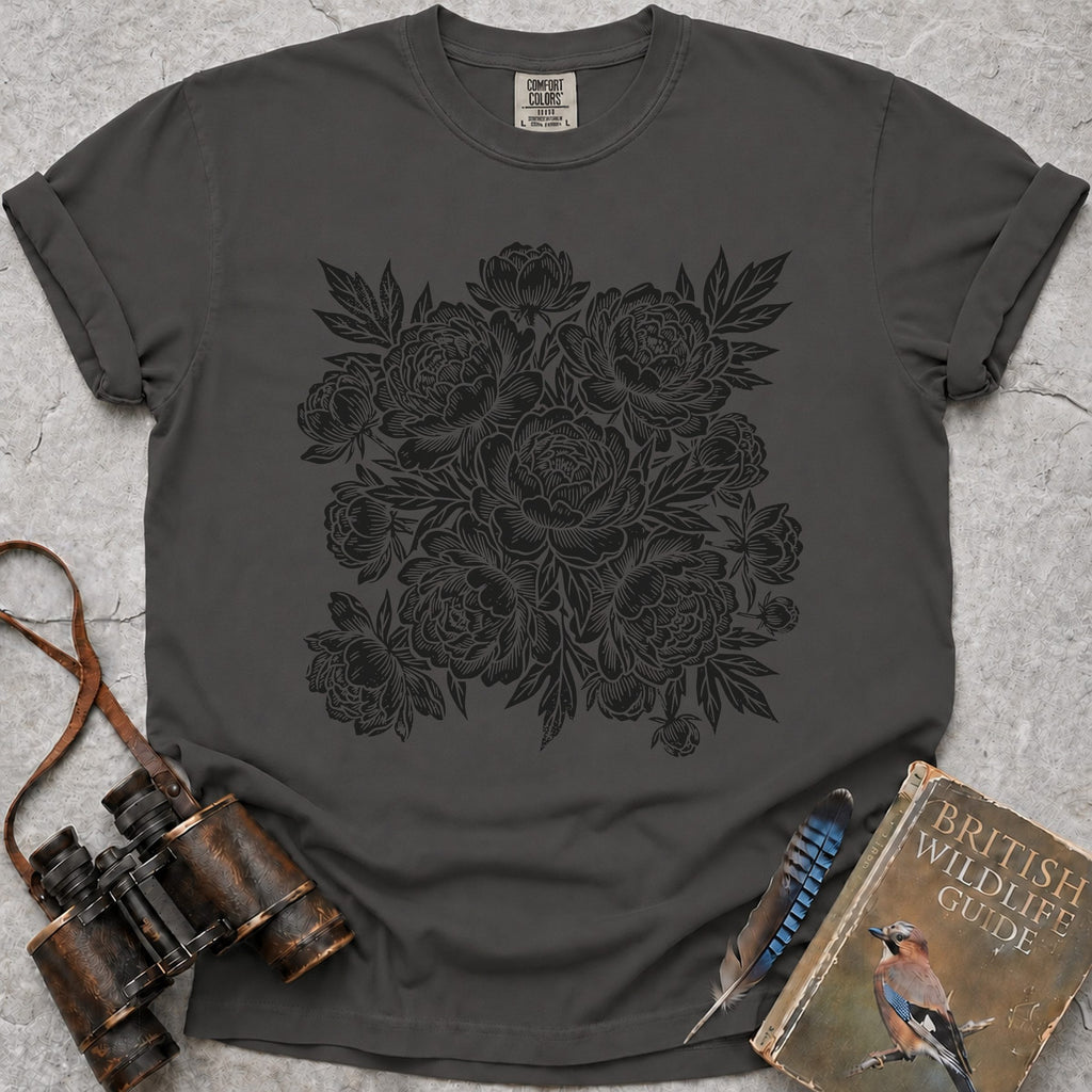 Vintage Peonies T-Shirt — pepper
