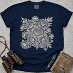 Vintage Peonies T-Shirt — true navy