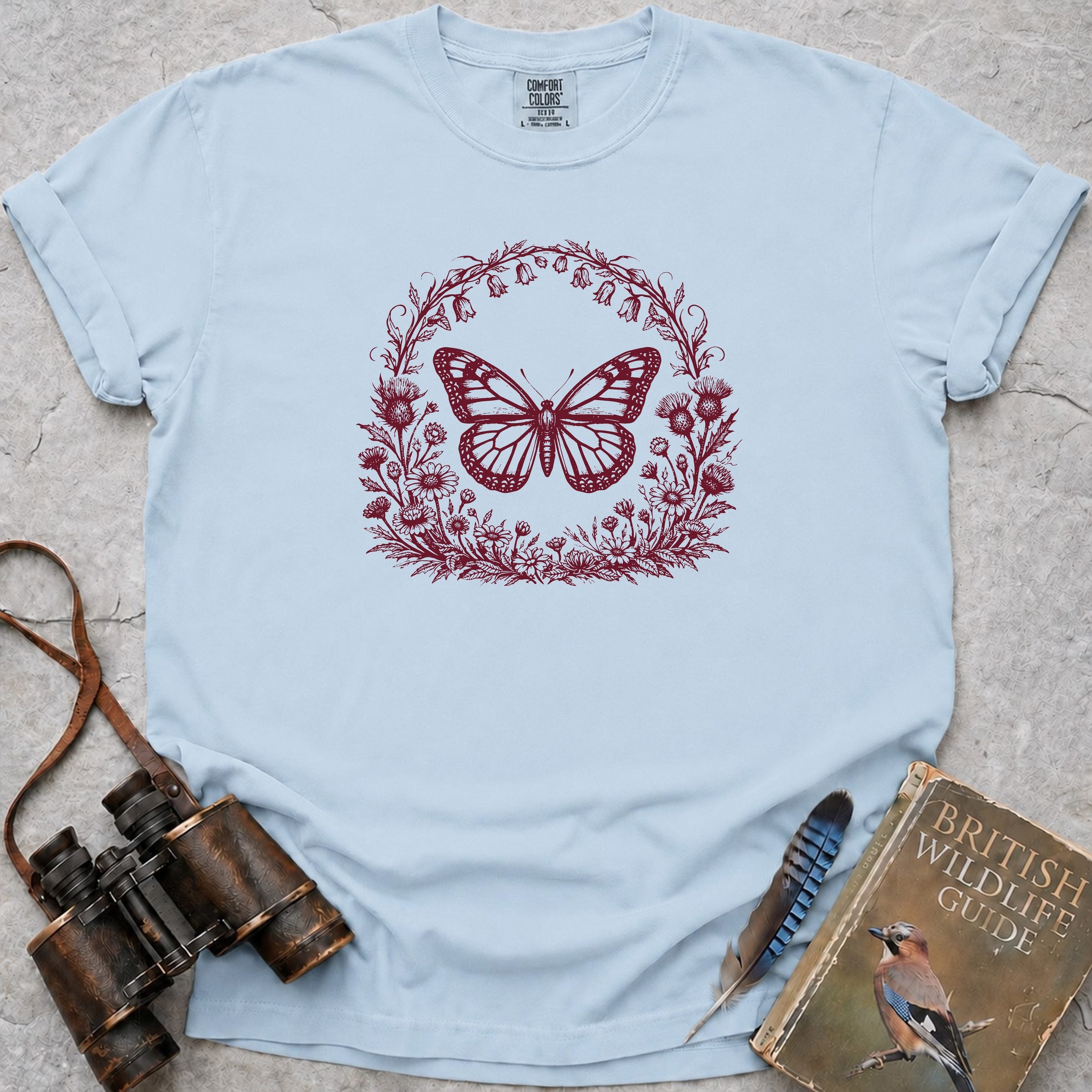 Vintage Woodland Butterfly T-Shirt — chambray