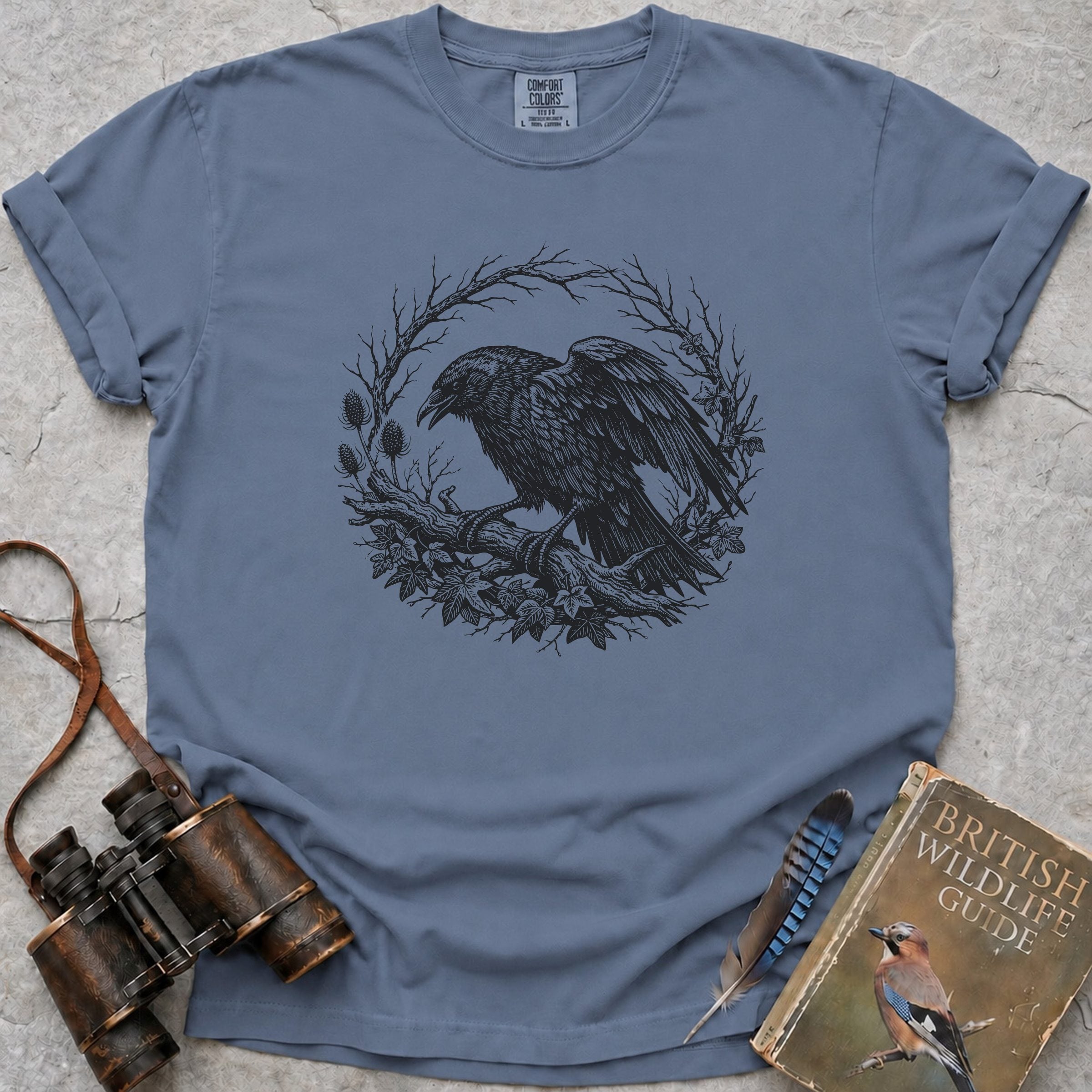 Vintage Woodland Crow T-Shirt — blue jean