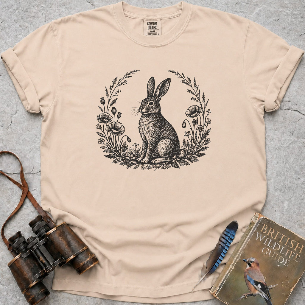 Vintage Woodland Hare T-Shirt — ivory
