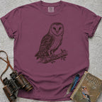 Watchful Barn Owl T-Shirt — berry