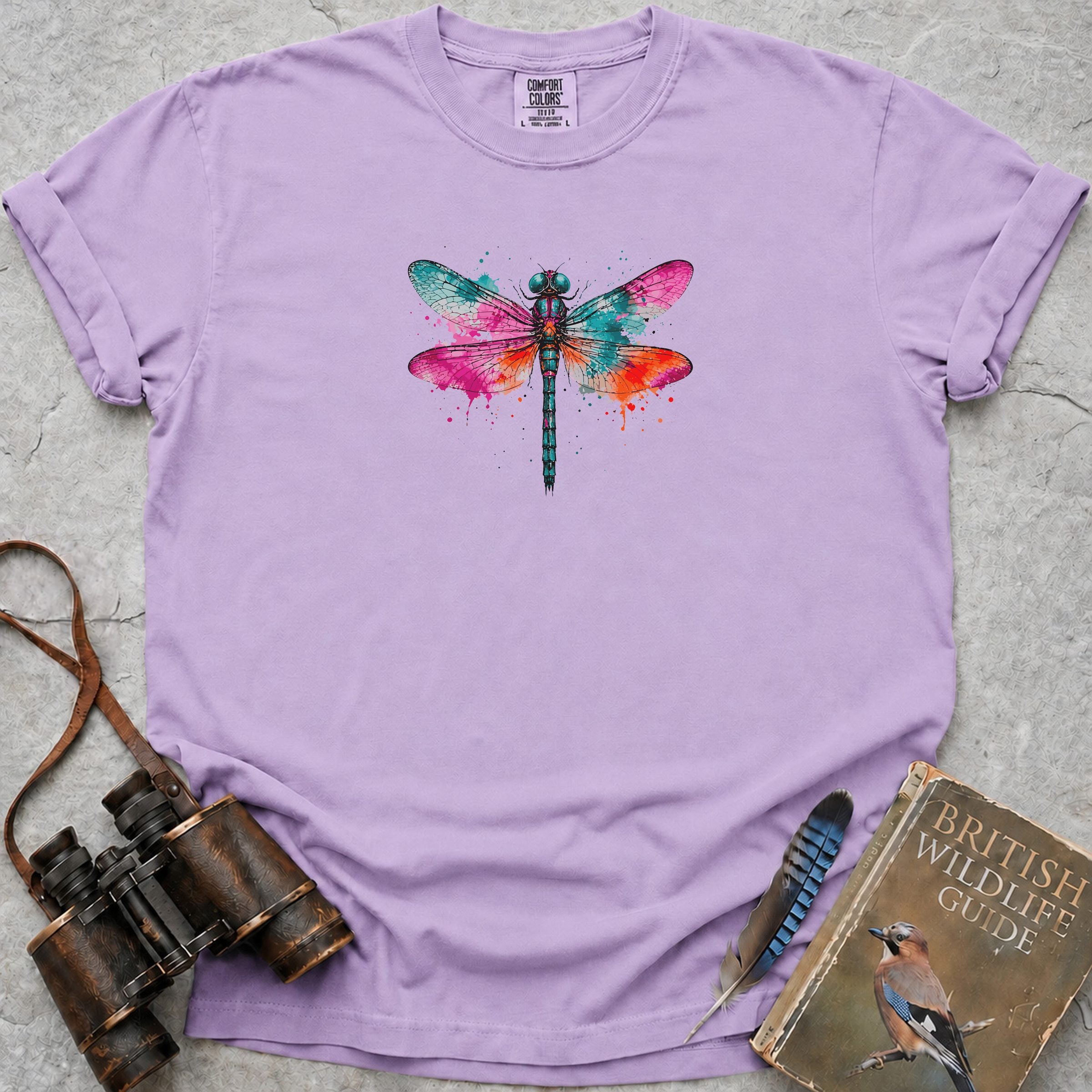 Watercolour Dragonfly T-Shirt — orchid