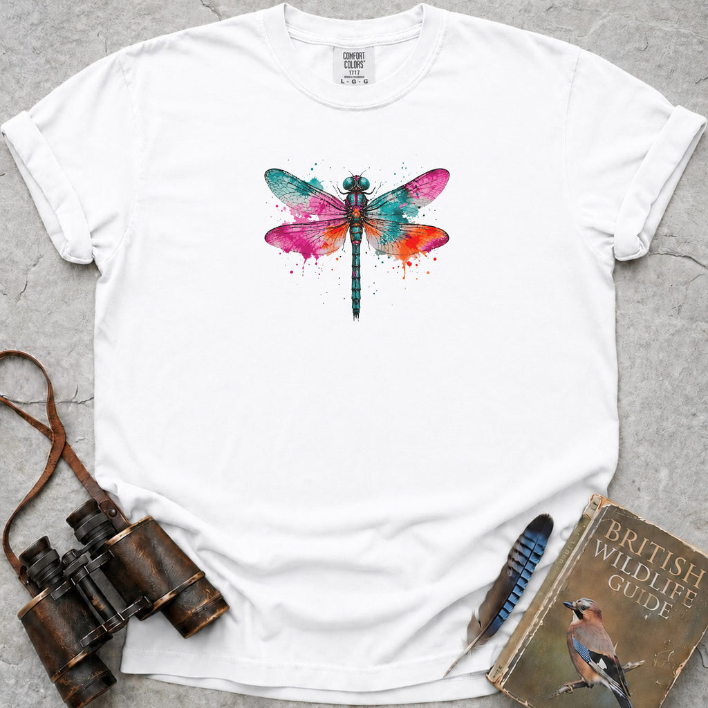 Watercolour Dragonfly T-Shirt — white