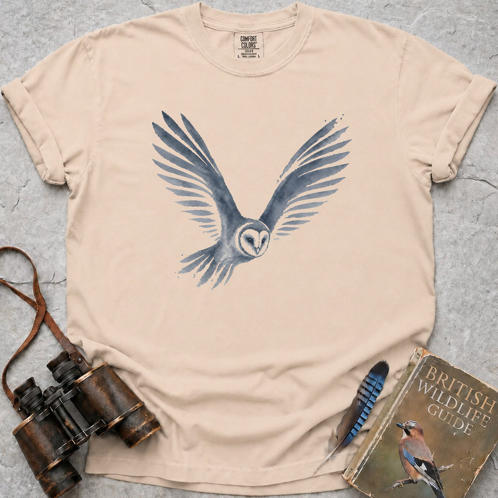 Watercolour Owl T-Shirt — ivory
