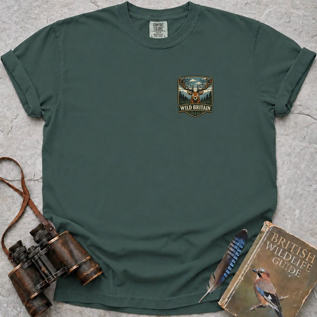 Wild Britain Badge T-Shirt — blue spruce