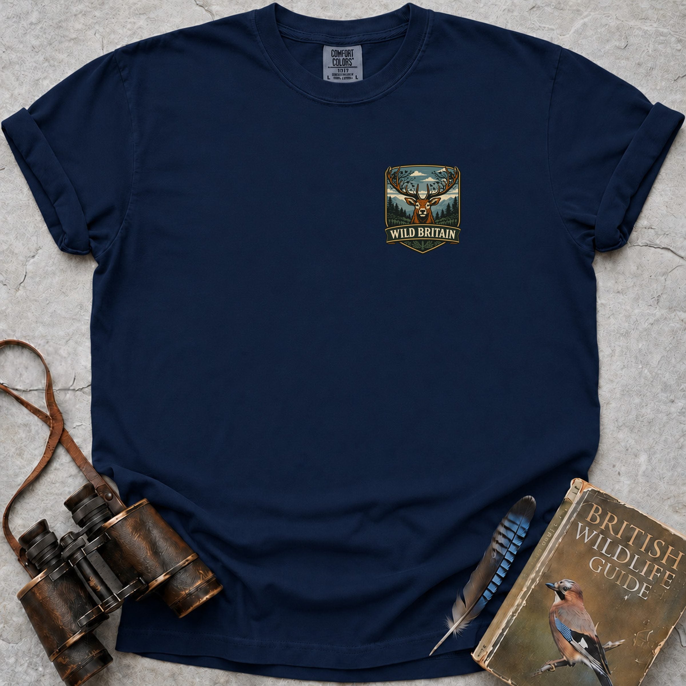 Wild Britain Badge T-Shirt — true navy