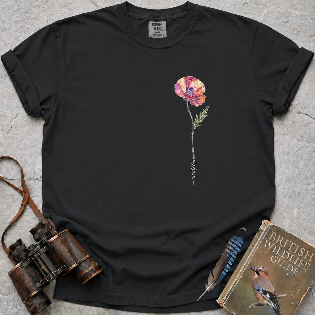 Wildflower Poppy T-Shirt — black