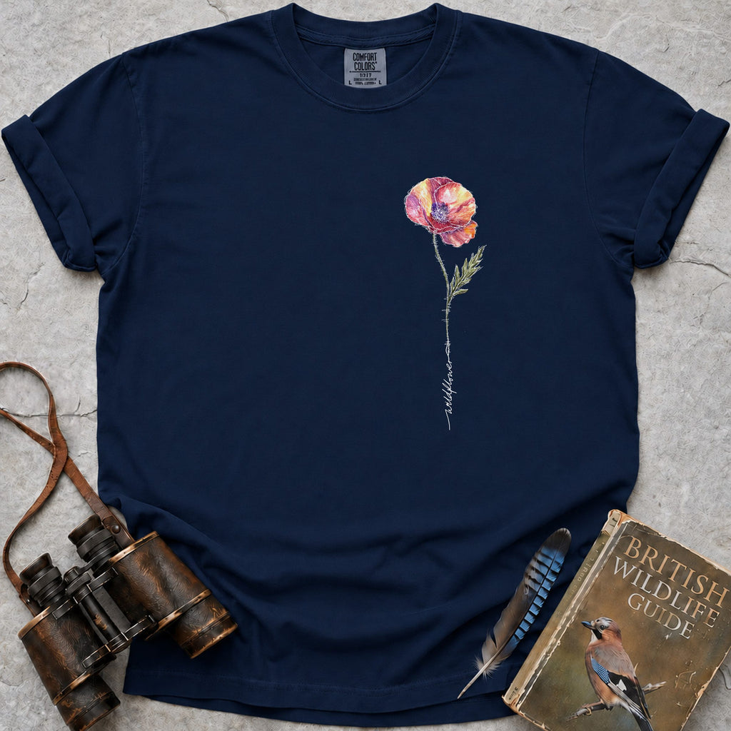 Wildflower Poppy T-Shirt — true navy