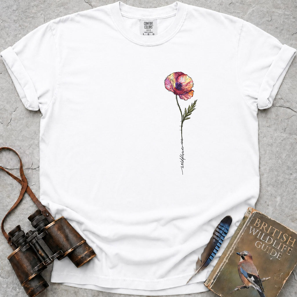 Wildflower Poppy T-Shirt — white