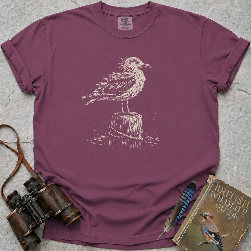 Windswept Seagull T-Shirt — berry