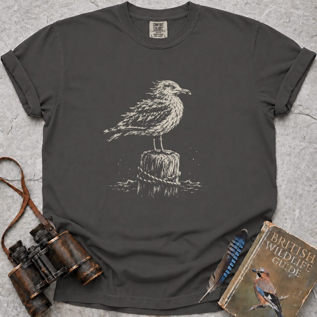 Windswept Seagull T-Shirt — pepper
