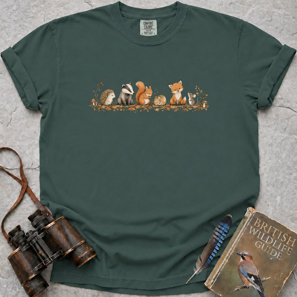 Woodland Characters T-Shirt — blue spruce