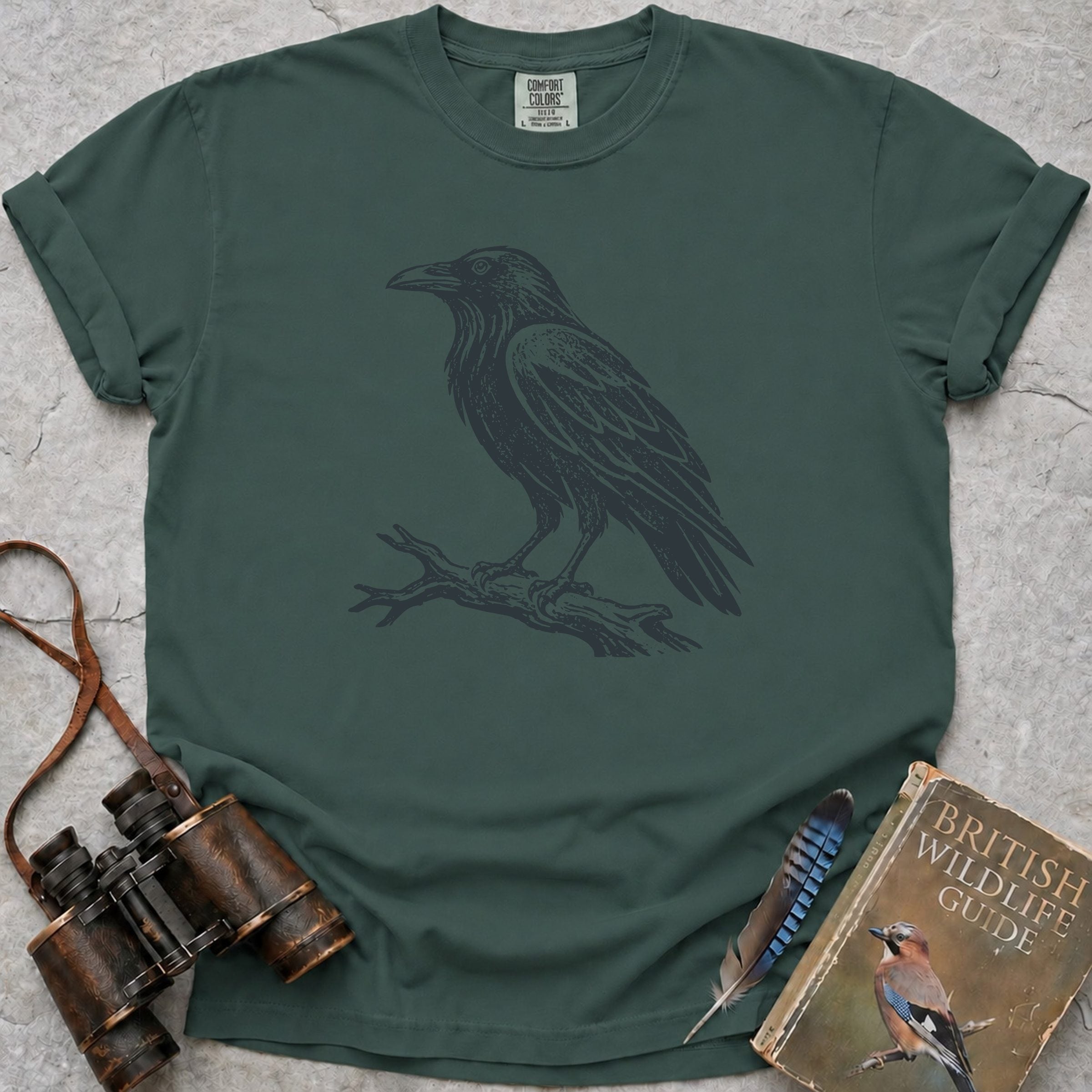 Woodland Raven T-Shirt — blue spruce